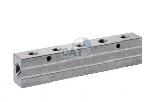 Aluminium Double Sided BSP  Manifold M5 - 1/2