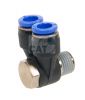 Push In Male Stud Dual Banjo BSPT/Metric 4-12mm od