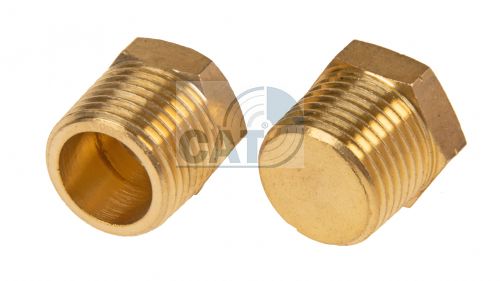 Threaded plug hex head brass BSPT & NPT