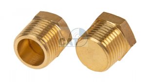 Threaded plug hex head brass BSPT & NPT