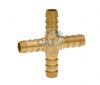 Hose Tail Cross - Brass 1/4 - 1/2